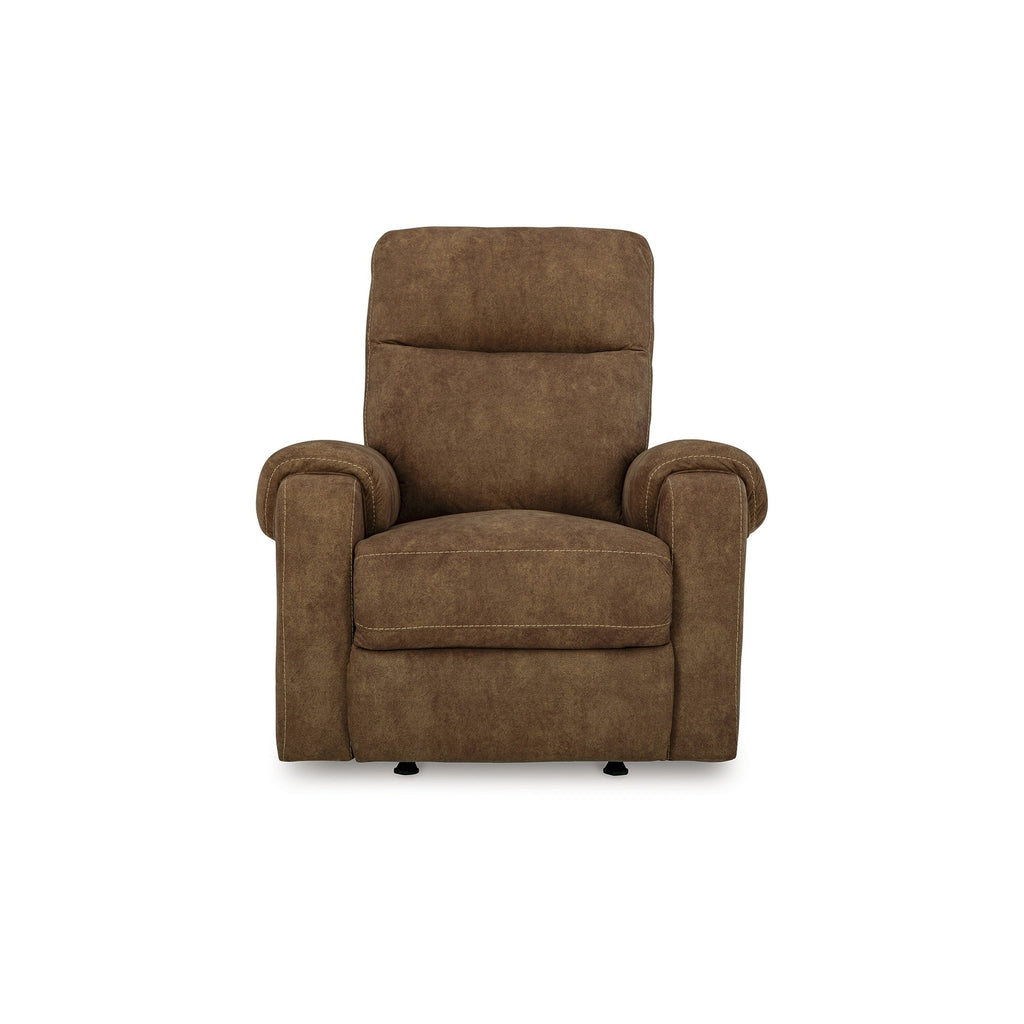 Fauteuil inclinable à bascule manuel Woli, 99 cm, similicuir marron classique