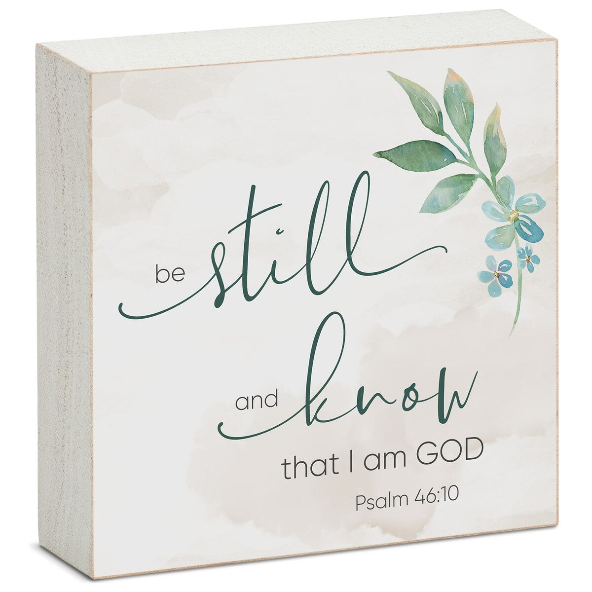 Panneau décoratif en bois avec message « Be Still and Know », carré de 9,5 cm, fabriqué aux États-Unis - Multi-40