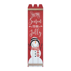 Décoration murale de Noël en bois pour porte d'entrée, rouge