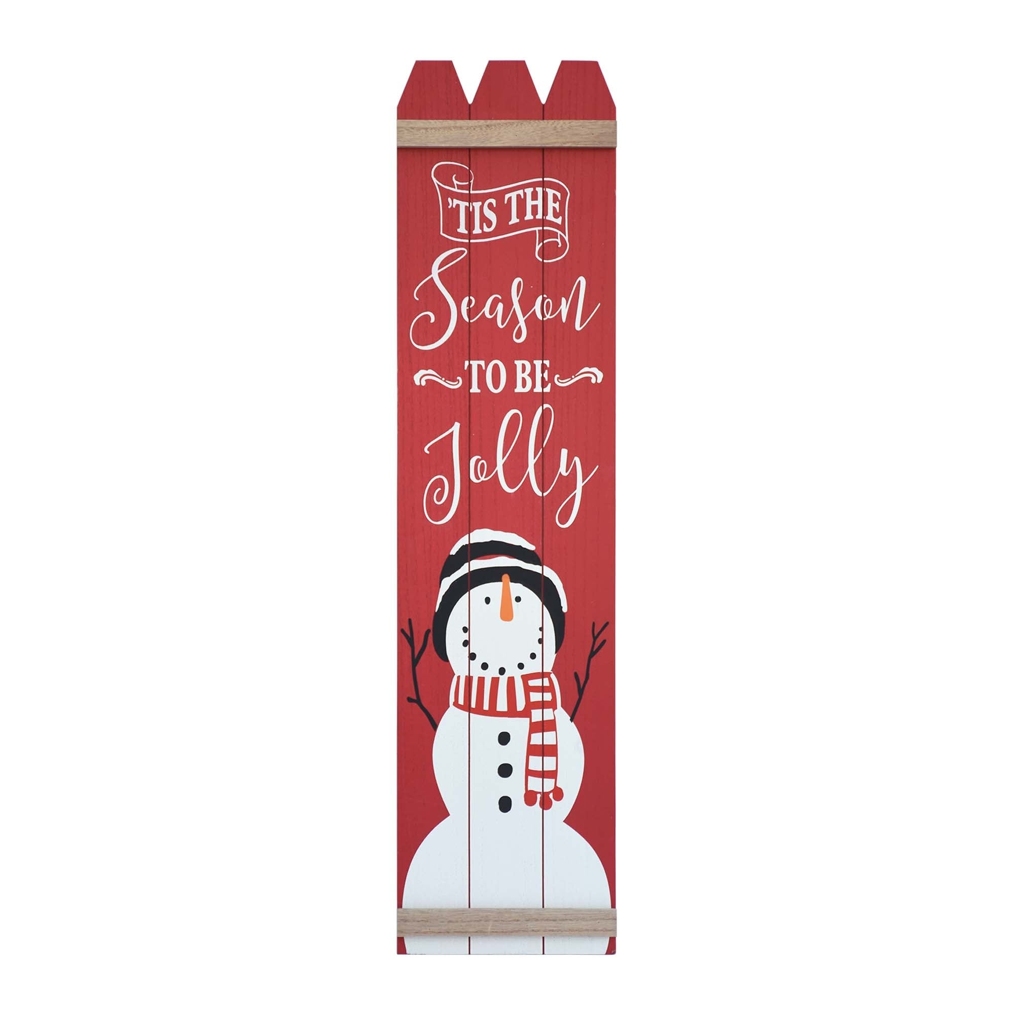 Décoration murale de Noël en bois pour porte d'entrée, rouge