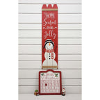 Décoration murale de Noël en bois pour porte d'entrée, rouge