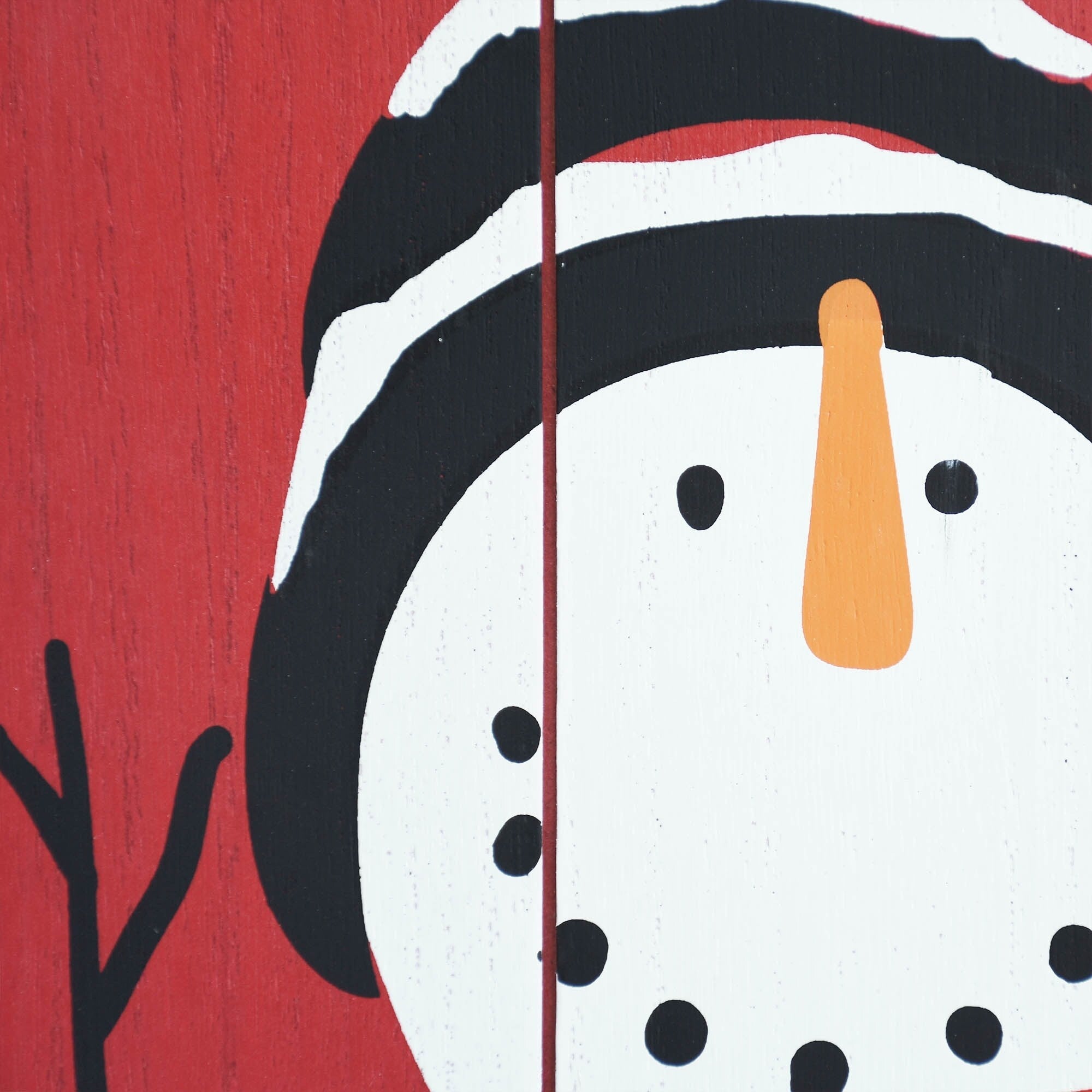 Décoration murale de Noël en bois pour porte d'entrée, rouge