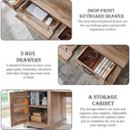 Bureau de direction Farmhouse 60, bureau en bois pour la maison, bureau d'ordinateur