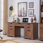 Bureau de direction Farmhouse 60, bureau en bois pour la maison, bureau d'ordinateur