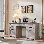 Bureau de direction Farmhouse 60, bureau en bois pour la maison, bureau d'ordinateur