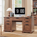 Bureau de direction Farmhouse 60, bureau en bois pour la maison, bureau d'ordinateur