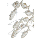 Décoration murale en bois faite à la main, motif poisson nageur, effet vieilli marron - Blanc - Roche River Decor