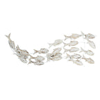Décoration murale en bois faite à la main, motif poisson nageur, effet vieilli marron - Blanc - Roche River Decor