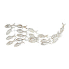 Décoration murale en bois faite à la main, motif poisson nageur, effet vieilli marron - Blanc - Roche River Decor
