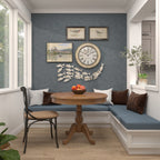 Décoration murale en bois faite à la main, motif poisson nageur, effet vieilli marron - Blanc - Roche River Decor