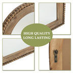 Miroir mural en arc avec cadre en bois, miroir mural de salle de bain - 39,25 H x 25,87 L x 1,5 P