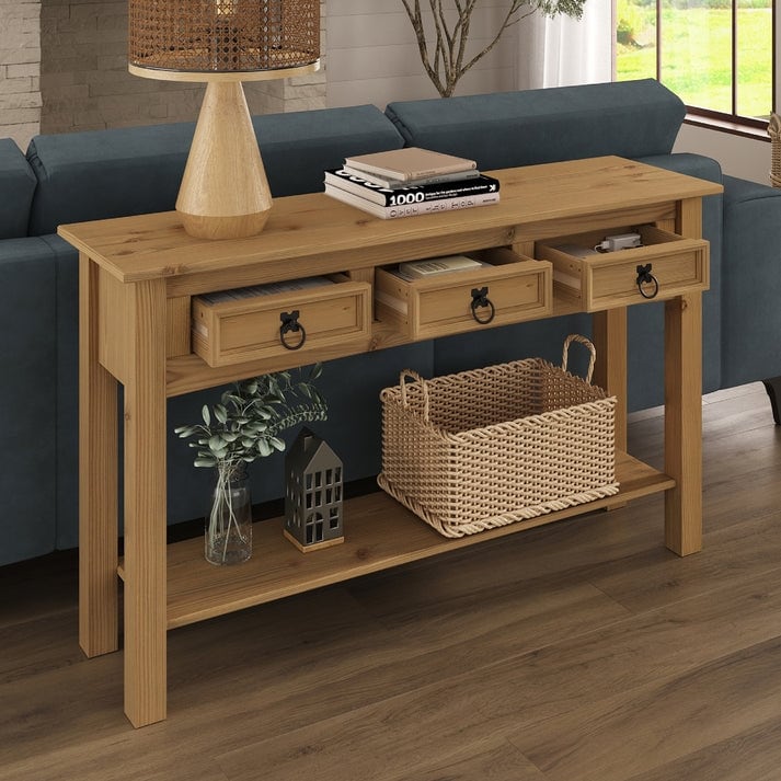 Console d'entrée en bois à 3 tiroirs Corona | Furniture Dash - N/A