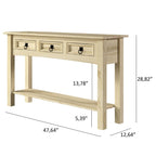 Console d'entrée en bois à 3 tiroirs Corona | Furniture Dash - N/A