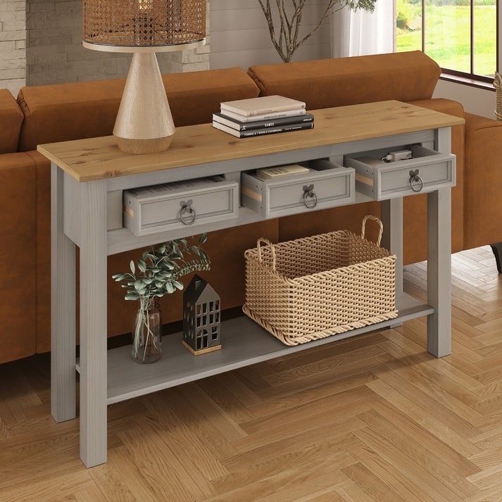 Console d'entrée en bois à 3 tiroirs Corona | Furniture Dash - N/A