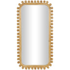Miroir mural en bois avec cadre perlé - Marron - Roche River Decor