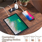 Table de chevet de style ferme avec station de charge, table d'appoint et table d'appoint