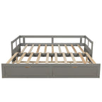 Twin to King Wood Daybed with Trundle and Drawers