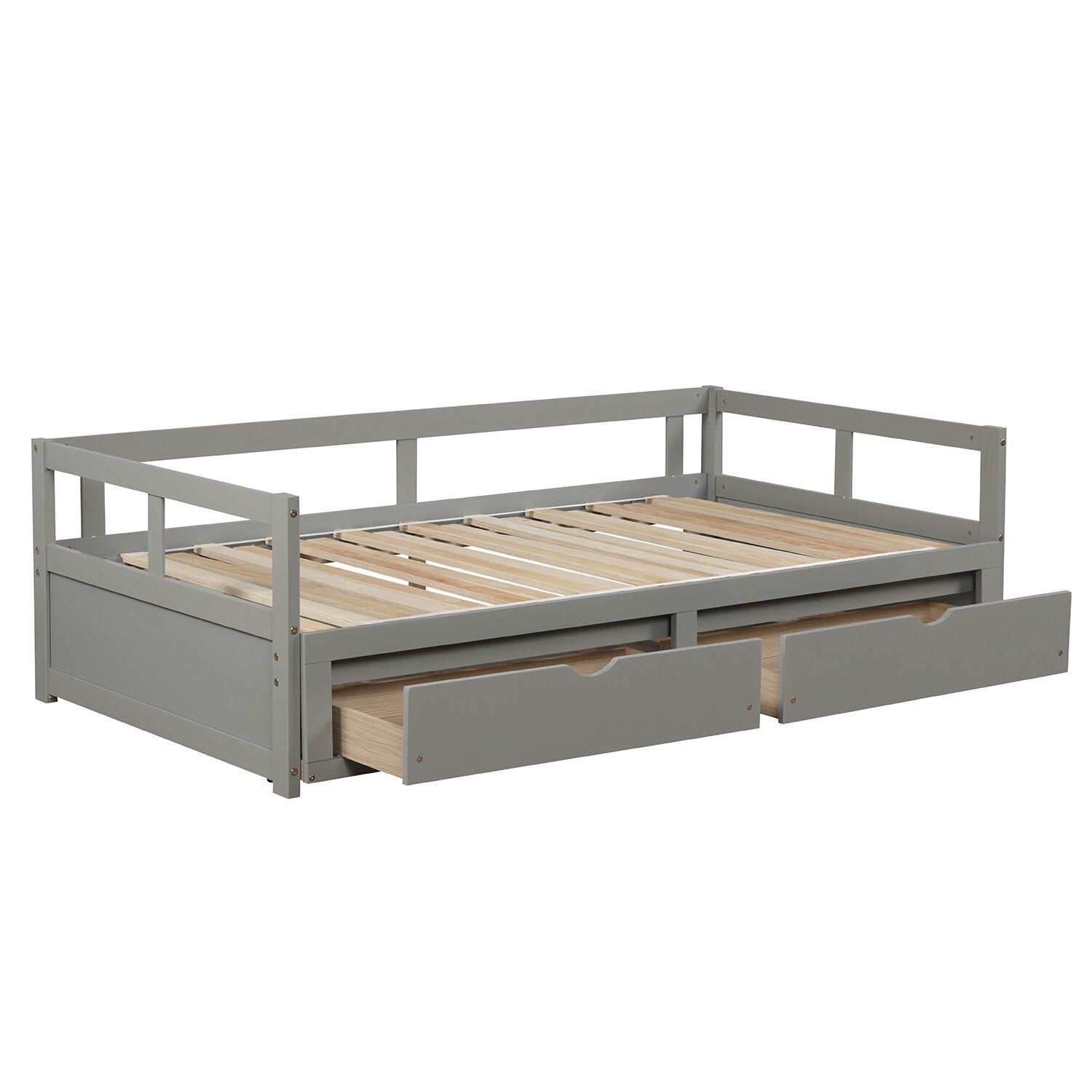 Twin to King Wood Daybed with Trundle and Drawers