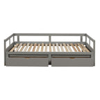 Twin to King Wood Daybed with Trundle and Drawers