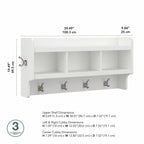 Woodland 40W Wall Mounted Coat Rack with Shelf by Bush Furniture