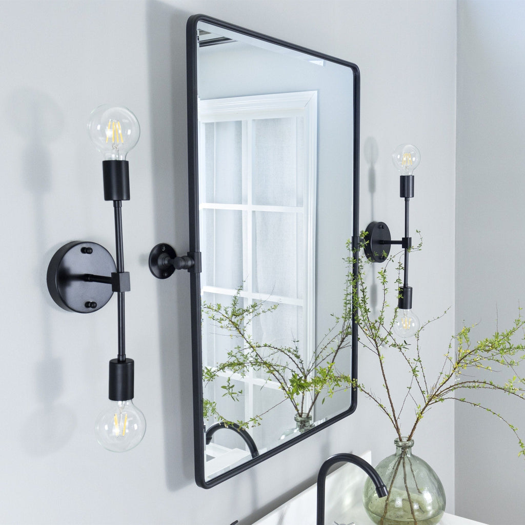 Miroirs muraux verticaux rectangulaires en métal TEHOME Woodvale