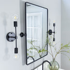 Miroirs muraux verticaux rectangulaires en métal TEHOME Woodvale
