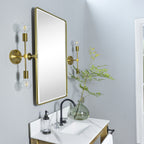 Miroirs muraux verticaux rectangulaires en métal TEHOME Woodvale