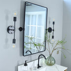 Miroirs muraux verticaux rectangulaires en métal TEHOME Woodvale