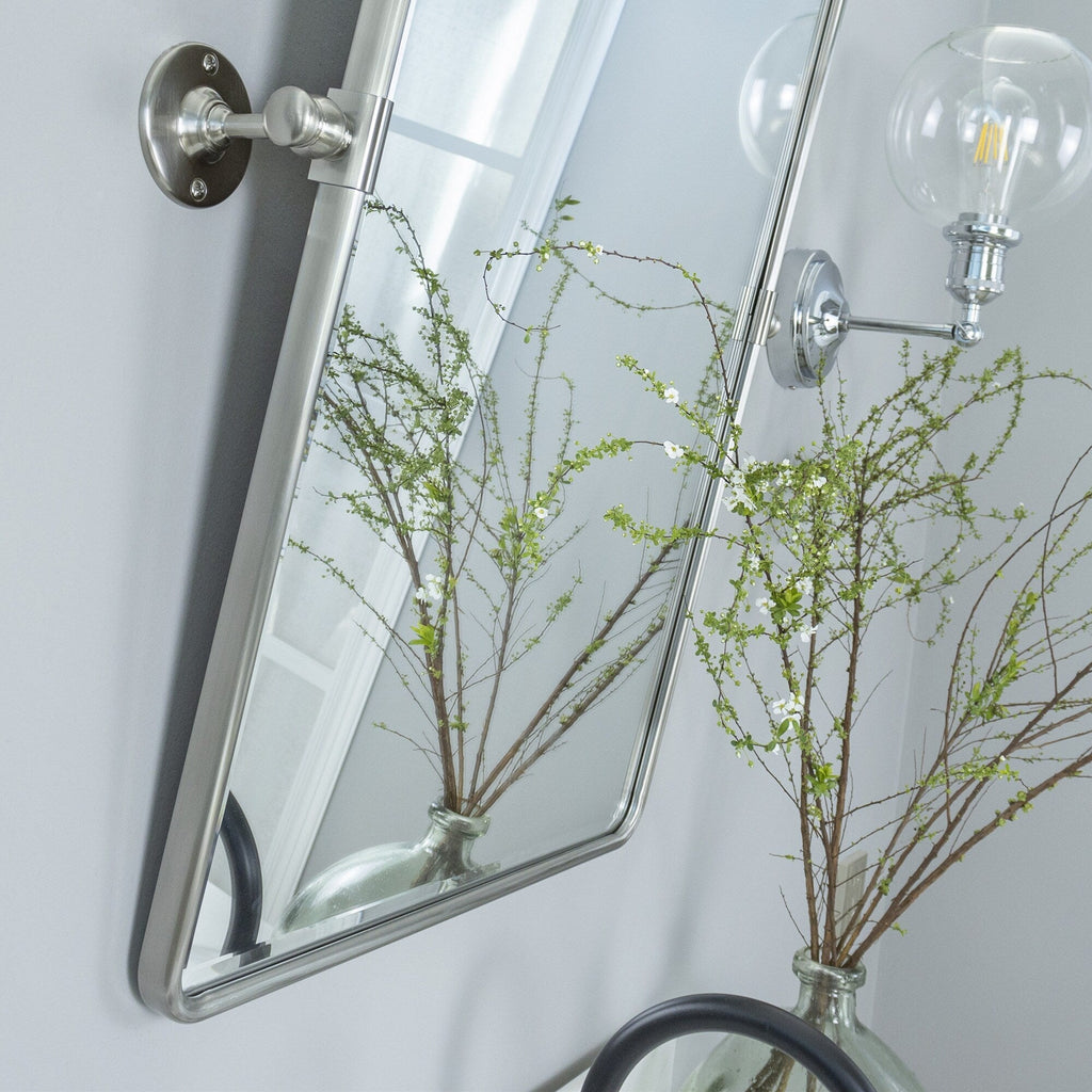 Miroirs muraux verticaux rectangulaires en métal TEHOME Woodvale