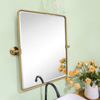Miroirs muraux verticaux rectangulaires en métal TEHOME Woodvale