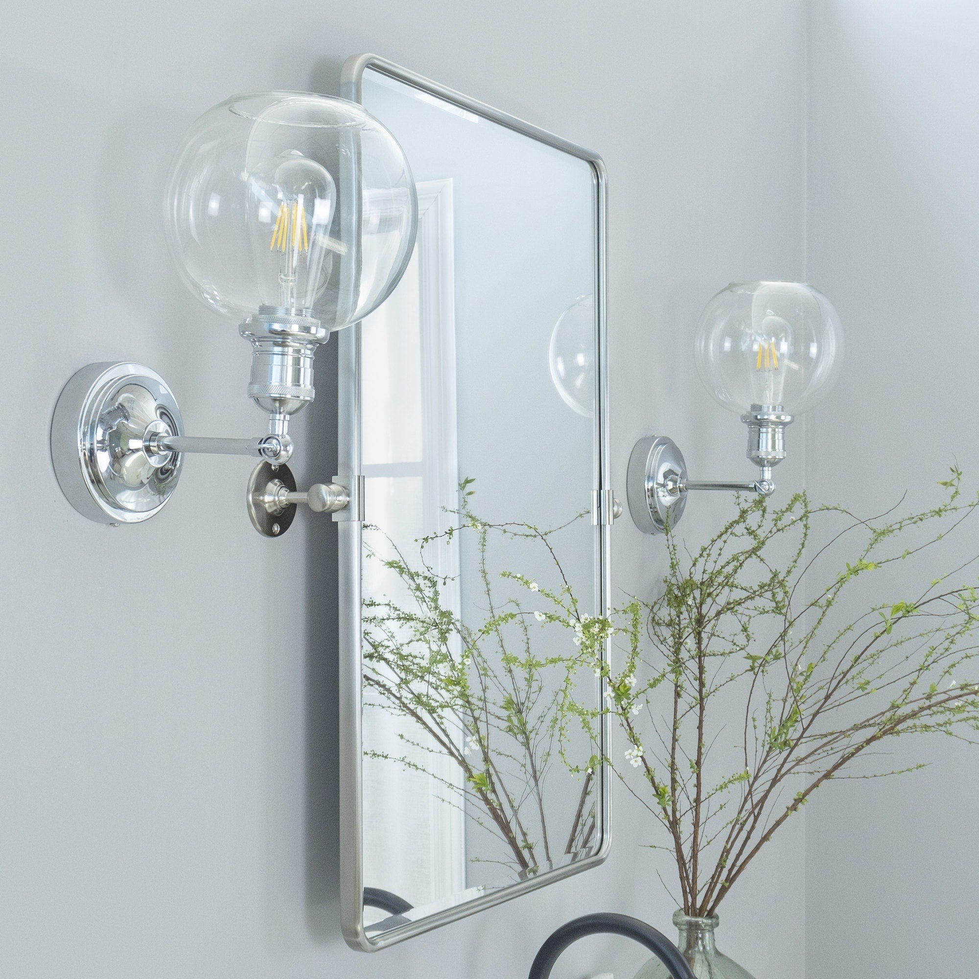 Miroirs muraux verticaux rectangulaires en métal TEHOME Woodvale
