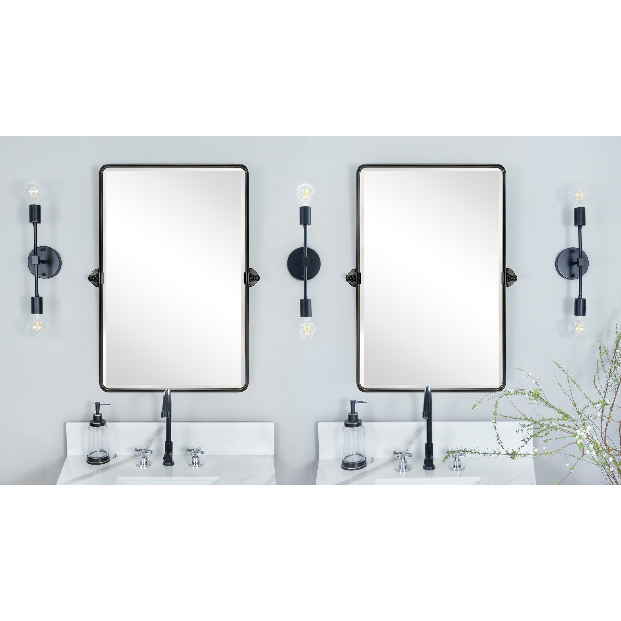 Miroirs muraux verticaux rectangulaires en métal TEHOME Woodvale