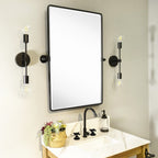 Miroirs muraux verticaux rectangulaires en métal TEHOME Woodvale