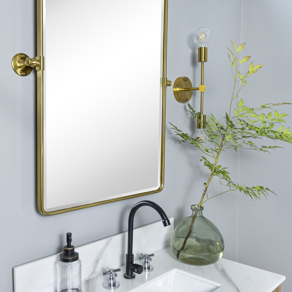 Miroirs muraux verticaux rectangulaires en métal TEHOME Woodvale