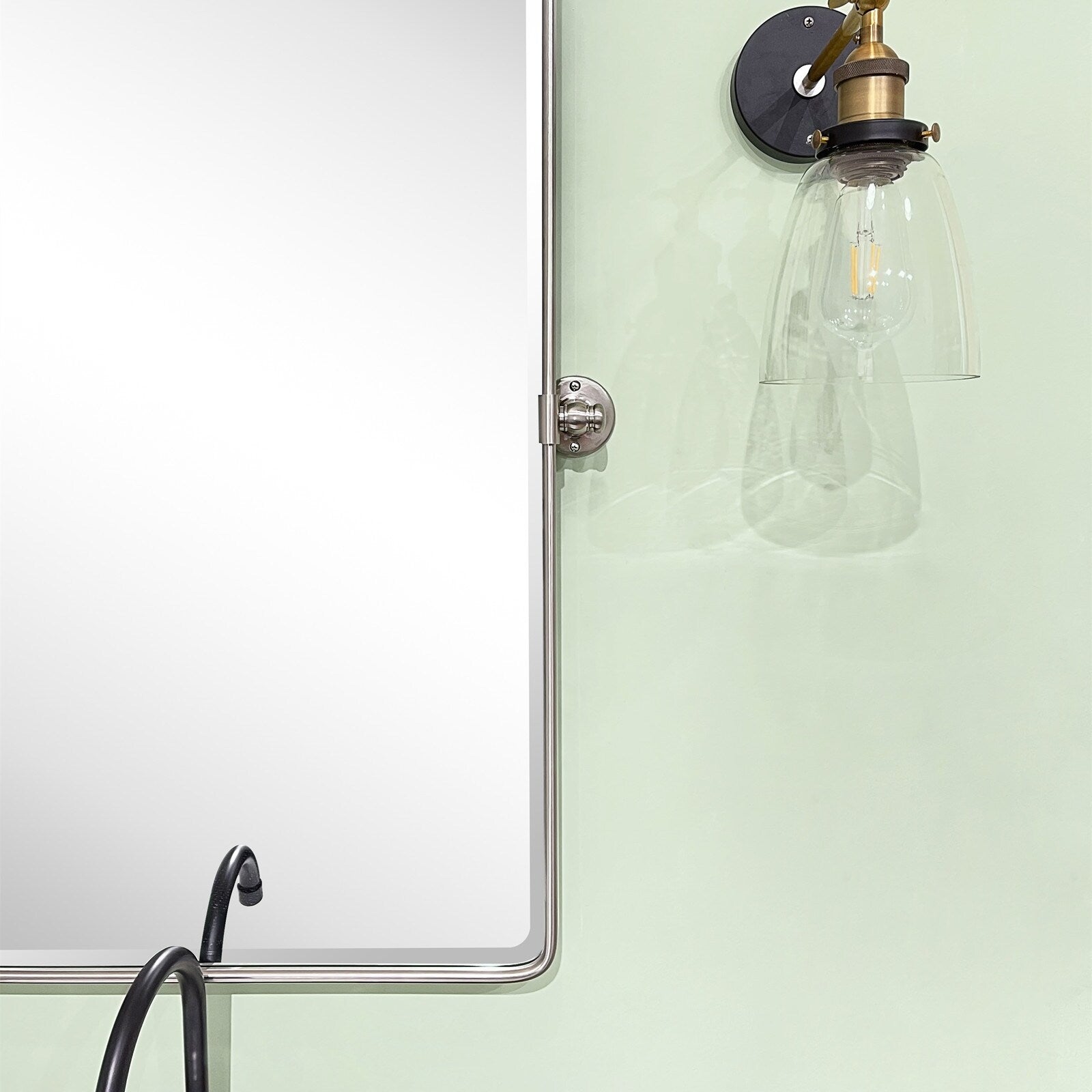 Miroirs muraux verticaux rectangulaires en métal TEHOME Woodvale