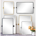 Miroirs muraux verticaux rectangulaires en métal TEHOME Woodvale