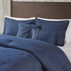 Parure de lit en denim surdimensionnée et rembourrée Woolrich Perry Blue