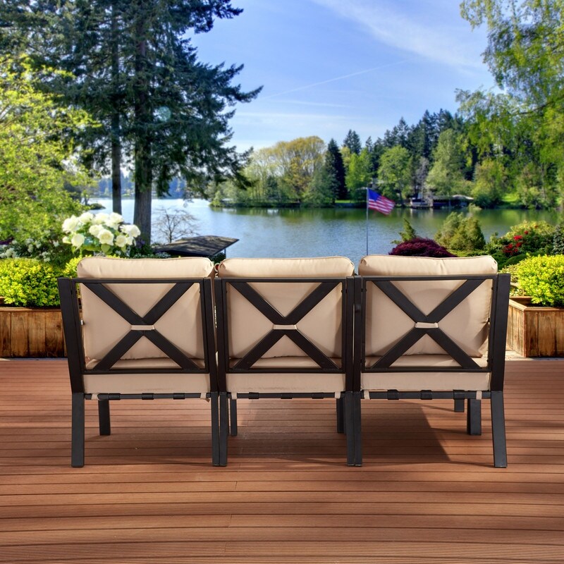 Patio Festival X-Back 5-Piece Outdoor Sofa Seating Set