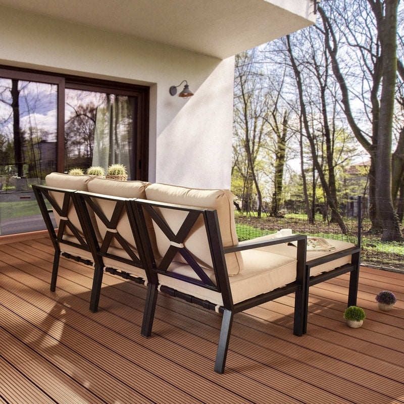 Patio Festival X-Back 5-Piece Outdoor Sofa Seating Set