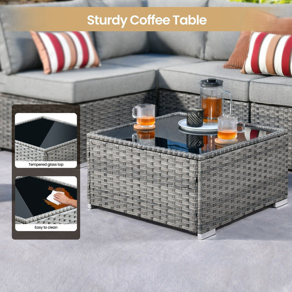 Ensemble de 10 meubles de patio d'extérieur XIZZI avec table à feu