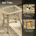 Ensemble de meubles de patio en rotin XIZZI 11 pièces avec table et foyer