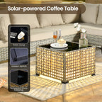 Ensemble de meubles de patio en rotin XIZZI 11 pièces avec table et foyer