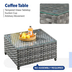 Ensemble de meubles de patio extérieur en osier XIZZI 13 pièces avec table à feu