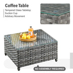 Ensemble de meubles de patio extérieur en osier XIZZI 13 pièces avec table à feu