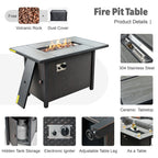 Ensemble de meubles de patio extérieur en osier XIZZI 13 pièces avec table à feu