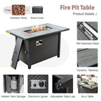 Ensemble de meubles de patio extérieur en osier XIZZI 13 pièces avec table à feu