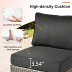 Ensemble de canapés de patio 3 pièces XIZZI avec fauteuil d'angle en rotin et osier