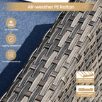 Ensemble de meubles de patio XIZZI 6 pièces, canapé d'extérieur en rotin avec foyer