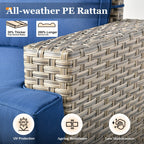 Ensemble de canapés de patio XIZZI 7 pièces avec accoudoirs larges et poufs