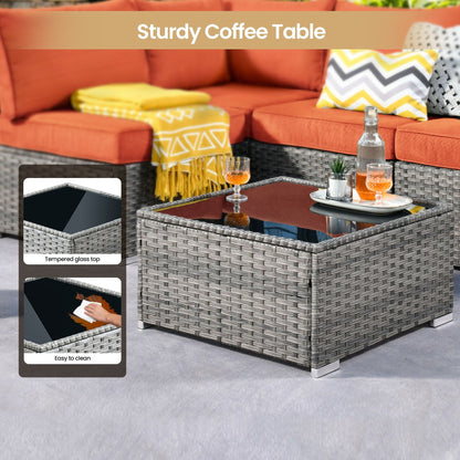 Ensemble de 8 chaises pivotantes en osier pour patio extérieur XIZZI avec table et foyer